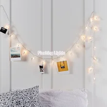 8 м 50 светодиодный зажимы для ламп фото гирлянды свадебные украшения дома на батарейках светодиодный Рождественский светильник для наружного освещения