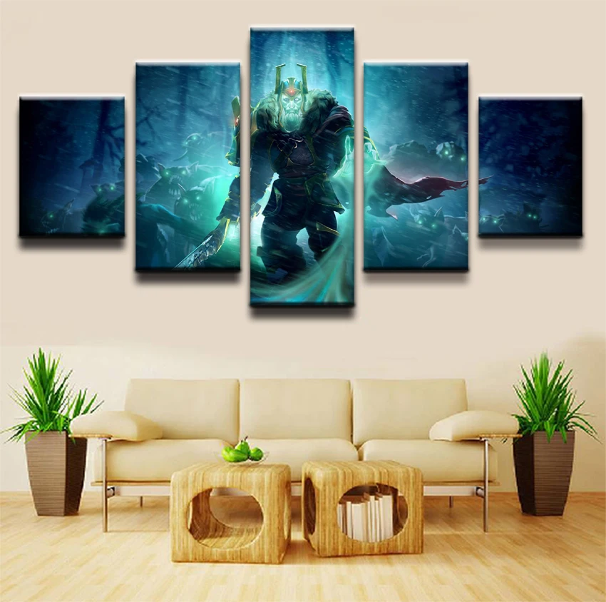  Canvas Art Modern Framework Paintings Decor 5 Panel DOTA 2 Wraith King HD Printed Wall Modular Pict