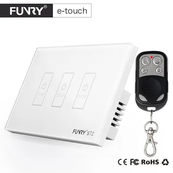 

US Standard 3Gang Remote Control Switch Luxury Wall Glass Panel Switch Led Touch Switch Surface Waterproof 110-240V