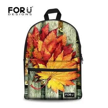 

FORUDESIGNS Canvas Toronto Maple Leaf Printing Women Backpack College Grils Sunflower School Book Bags Leisure Kids Backpack
