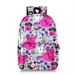 17 дюймов модные рюкзаки BTS детей школьные ранцы для подростка обувь девочек Книга сумка печати BTS женский рюкзак ноутбука