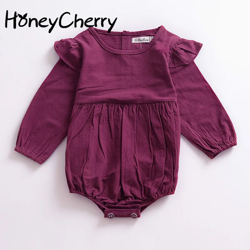 

0-3 years Wholesale Newborn Baby Clothes 2019 Cotton Autumn Babys Girls Rompers Babys Jumpsuits