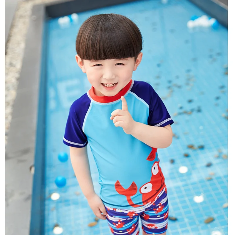 Детская одежда для маленьких мальчиков Модный купальник летние закрытые свободного кроя с эластичной резинкой для маленьких мальчиков, одежда для купания, купальник, для купания, сёрфинга мальчик купальник комплект детской одежды
