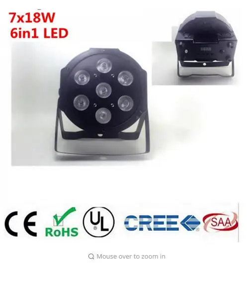 

RGBW 7x18W LED Flat SlimPar RGBWA UV Light 6in1 LED DJ Wash Light Adcanced built-in DMX Stage Light