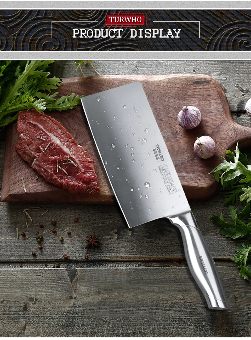 Высококачественный нож из нержавеющей стали 8 дюймов, кухонный нож шеф-повара, профессиональный нож для приготовления пищи, разделочный нож, ручка из нержавеющей стали