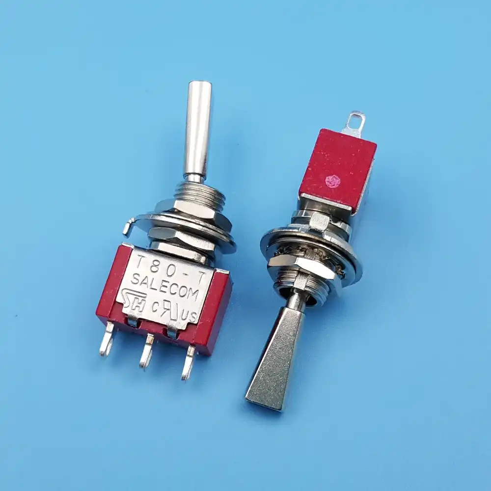 100Pcs Maintained 3Pin ON-ON 2Position Blue Toggle Switch SPDT