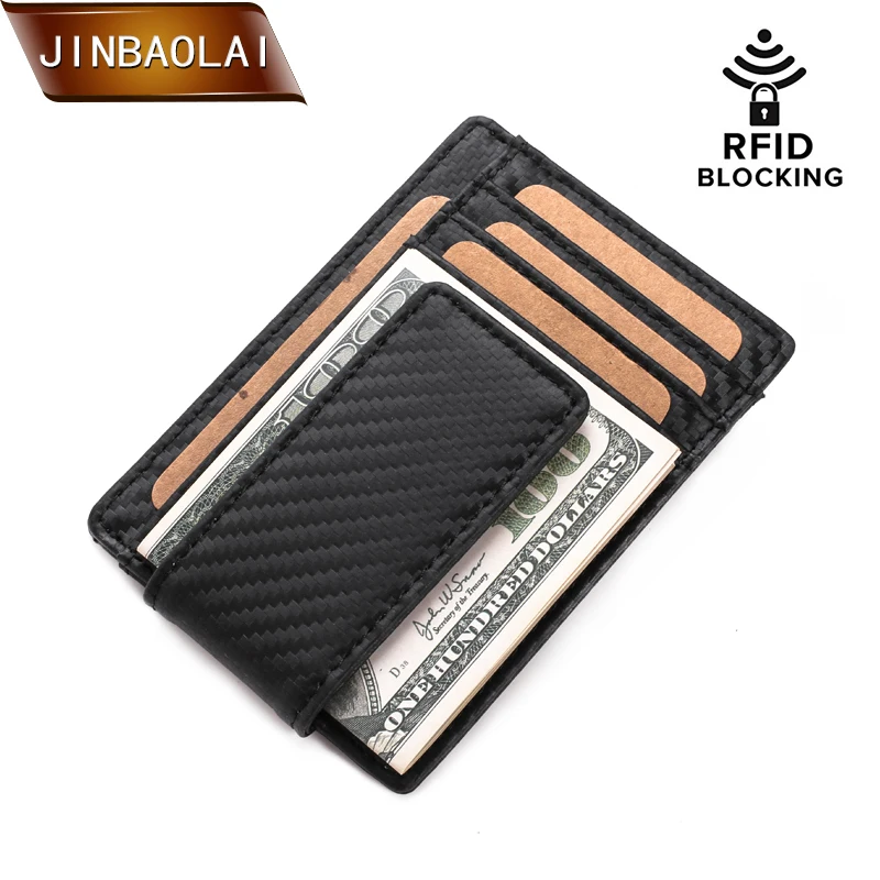 Jinbaolai Mens Wallet Slim Genuine Leather Magnetic Money Clip Front Pocket Wallet Rfid Blocking Strong Magnet Thin Wallets Money Clips Aliexpress