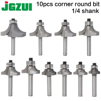 

10pcsBit Round Over Edge Forming Router Bit Set -1/4 Shank