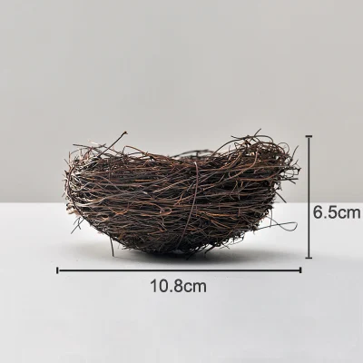 Мини имитация яичной скорлупы грубая керамика Ваза Китайские ремесла Фарфор гидропоники вазы Птичье гнездо цветочный горшок для оформления дома - Цвет: 65x100x108mm