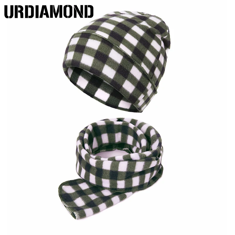 

URDIAMOND Winter Scarf Hat Set Children's Two-piece Fashion Cute Warm Cotton Dot Beanie Outdoors
