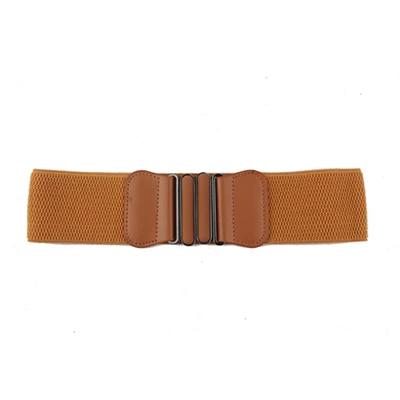 brown-6cm Простой женский эластичный пояс, модный широкий пояс с платьем, длинная декоративная ткань, широкая талия, уплотнение, Женский однотонный, 6 см/7,5 см - Цвет: brown-6cm