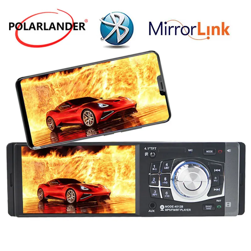 

4.1" 1DIN FM/USB/TF/AUX Stereo radio With Camera Microphone Bluetooth Car MP5/MP4 Player Mirror Link Only For Android Stereo