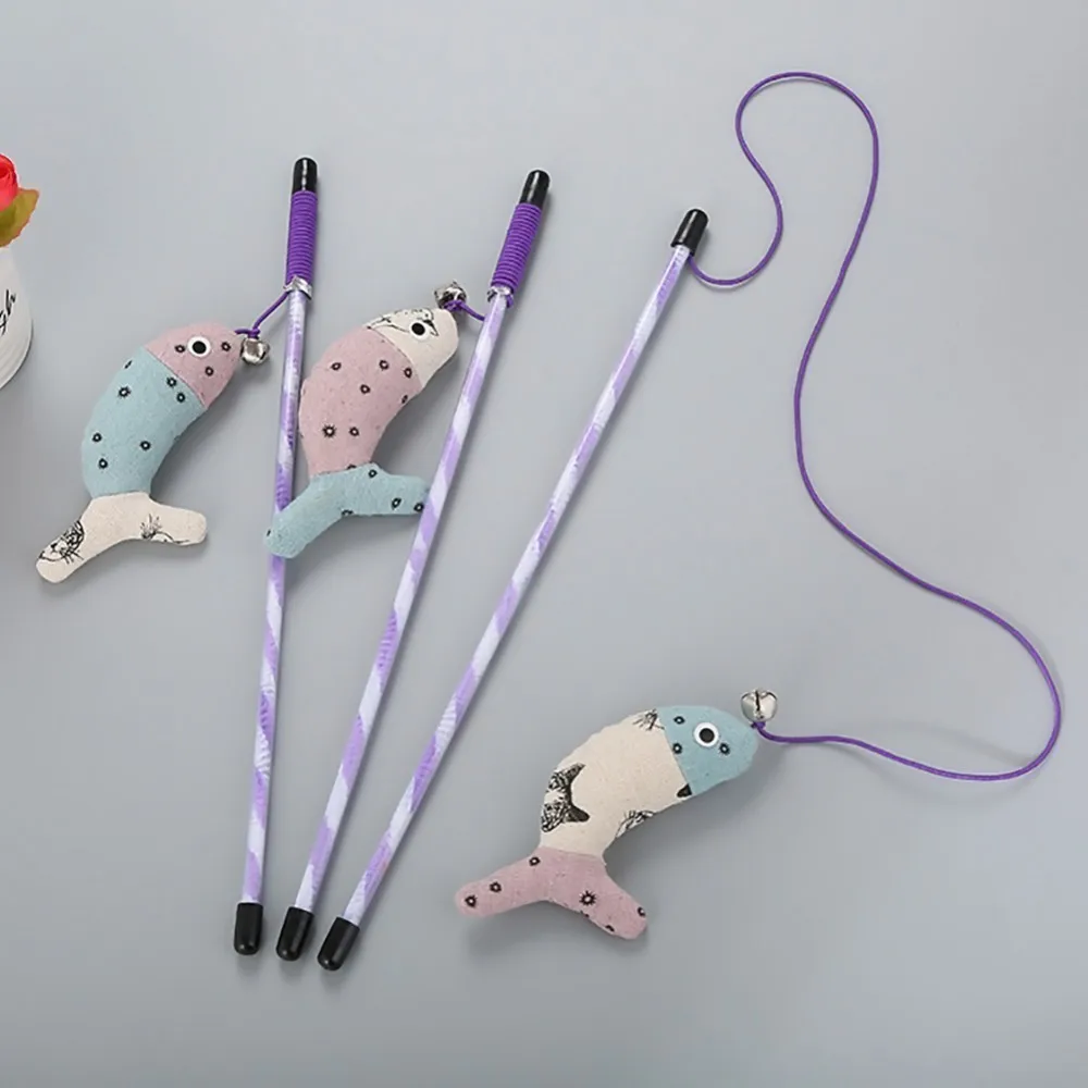 Download New Arrival Cat Teaser Short Rod Fish Shape Pet Cat Teasers Funny Kitten Toy Interactive Toys ...