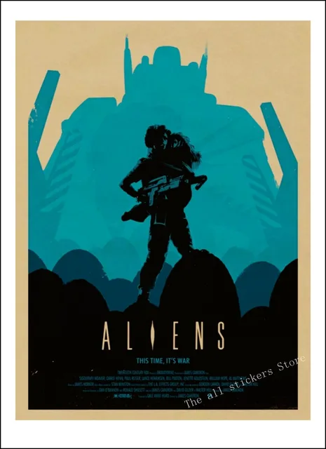 Alien vs predator avp decoração para casa kraft filme retro cartaz desenho  núcleo adesivos de parede/2015 - AliExpress