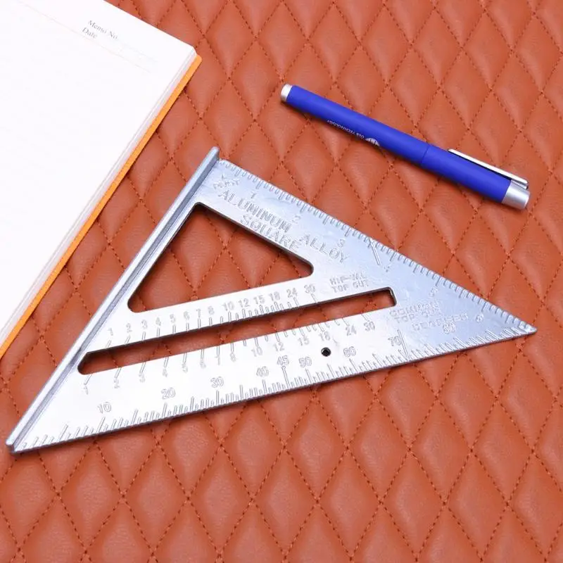 7 Inch Speed Square Metric Measuring Ruler Carpenter Triangle Angle Protractor Miter Framing Tri-square Line Scriber Saw Guide