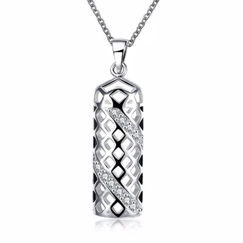 

1 Word Long Diamond Necklace Women Necklace Flickering Silver Design Pendant Necklace Jewelry Cadenas De Plata 925 Mujer Women