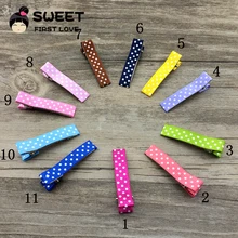 10pcs Set 11color Ribbon Covered barrettes Girl Duckbill Hair Clips For DIY Hair Accessory Ribbon
