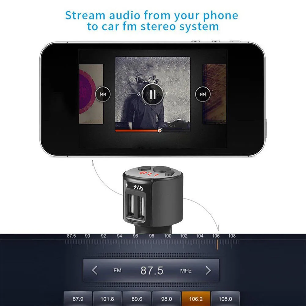 Новая горячая распродажа 4,1 fm-передатчик Aux модулятор Bluetooth Handsfree автомобильный аудио mp3-плеер с Умной зарядкой двойной USB Автомобильное зарядное устройство
