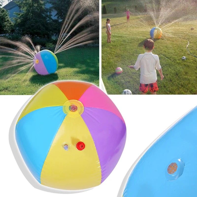 

OOTDTY Inflatable Water Sprayer Sprinkle PVC Ball Outdoor Splash Toy Family Summer Activity 75cm