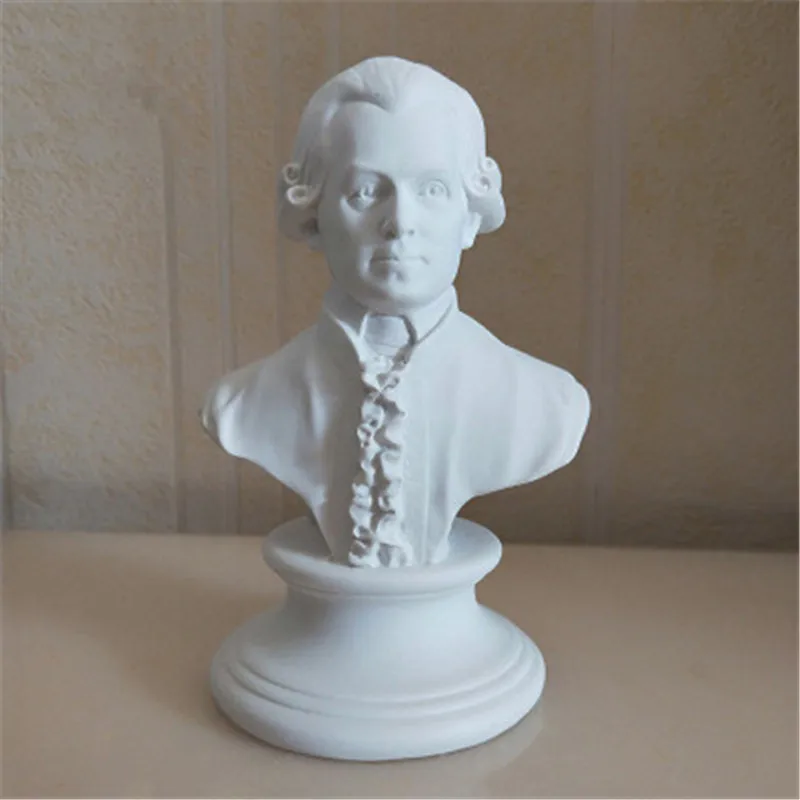 

Composer Wolfgang Amadeus Mozart Resin Imitation Plaster Head Portraits Sculpture Creative Vestibule Desktop Ornaments X1527