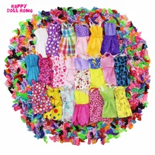 24 Pcs = 12 x Handmade Mini Dress Doll Clothes Short Skirt + 12 x Shoes High Heels Dollhouse Accessories For Barbie Doll Kid Toy