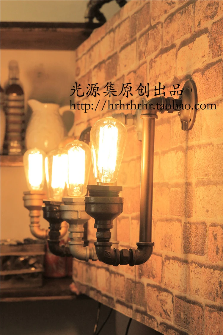 

produced pipe LED wall light Water pipes 1Pc light source set retro coffee bar decoration creative personality wall lamp zzp