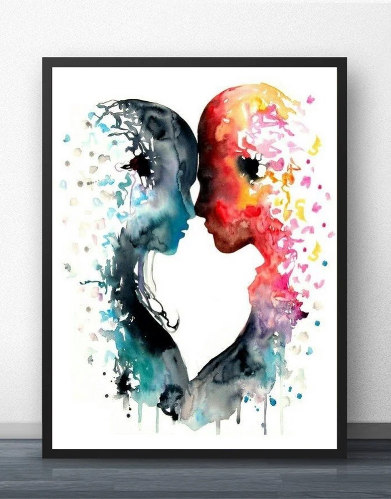 

Love Me Tender Watercolor Movie Wall Art Paint Wall Decor Canvas Prints Canvas Art Poster Oil Paintings No Frame