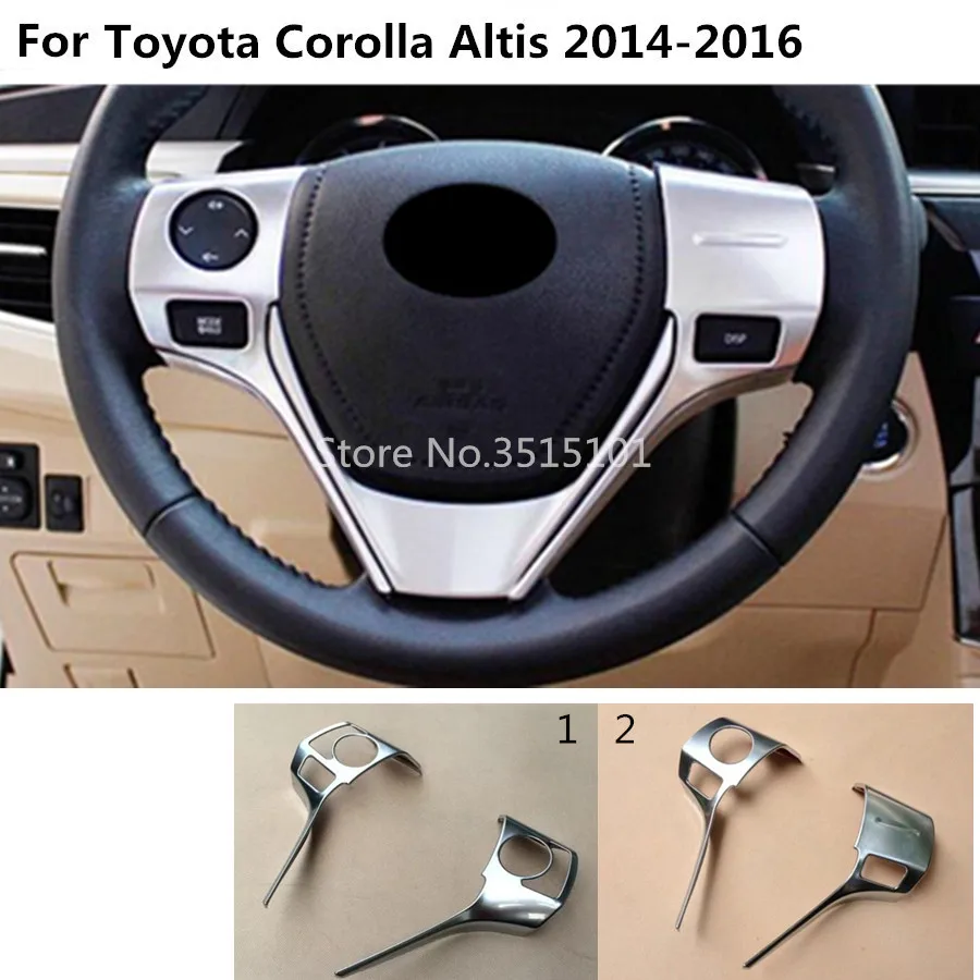 

Car styling inner detector stick Steering wheel Interior Kit Trim frame 2pcs For toyota Corolla Altis 2014 2015 2016