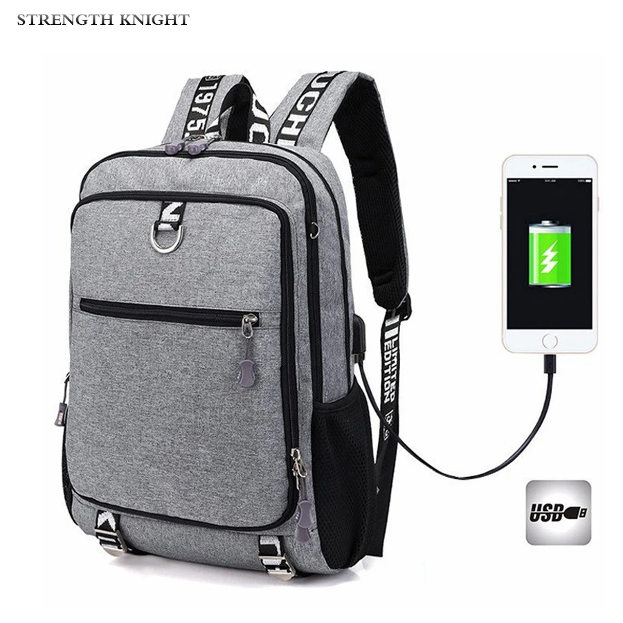 

New Men Youth Fashion Multifunctional Oxford Casual Laptop Backpack School Usb Charge Waterproof Travel Bags Male Bolsa