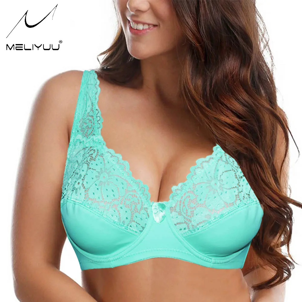 

Lace Sexy Bras for women Underwire brassiere Floral Sheer Back Closure Lingerie big siez Bralette 34-46 B C D DD E F Cup bh