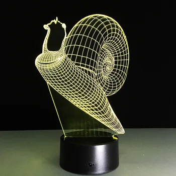

3D Snail Shell Lamp Visual Night Light LED 3D Illusion Table lamp USB Baby Sleeping Mood Lamp For Home decoration