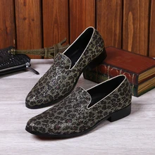 Christia Bella Marke Größe Echtem Leder Männer Wohnungen Slip auf Leopard Hochwertigen Männer Müßiggänger Party Hochzeit Männer Kleid schuhe
