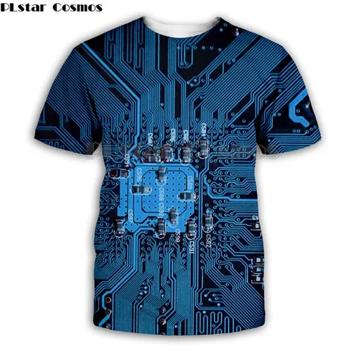 PLstar Cosmos Electronic chip Hip Hop tshirt Men 3d Full print tshirts