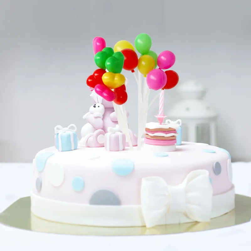 

Balloon Series Plastic Round And Heart Shape Birthday Theme Birthday Cupcake Toppers Party Wedding Decoration Cake Topper