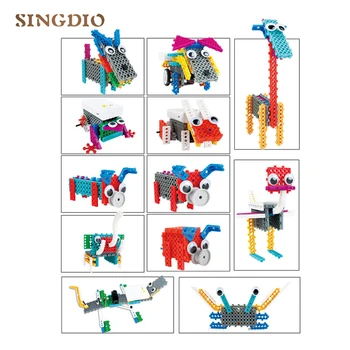 

Electronic Assembly Blocks 173pcs 12 in one Kids Toys Multi Shapes Creative Children Early Educational DIY Animal Bricks Gift