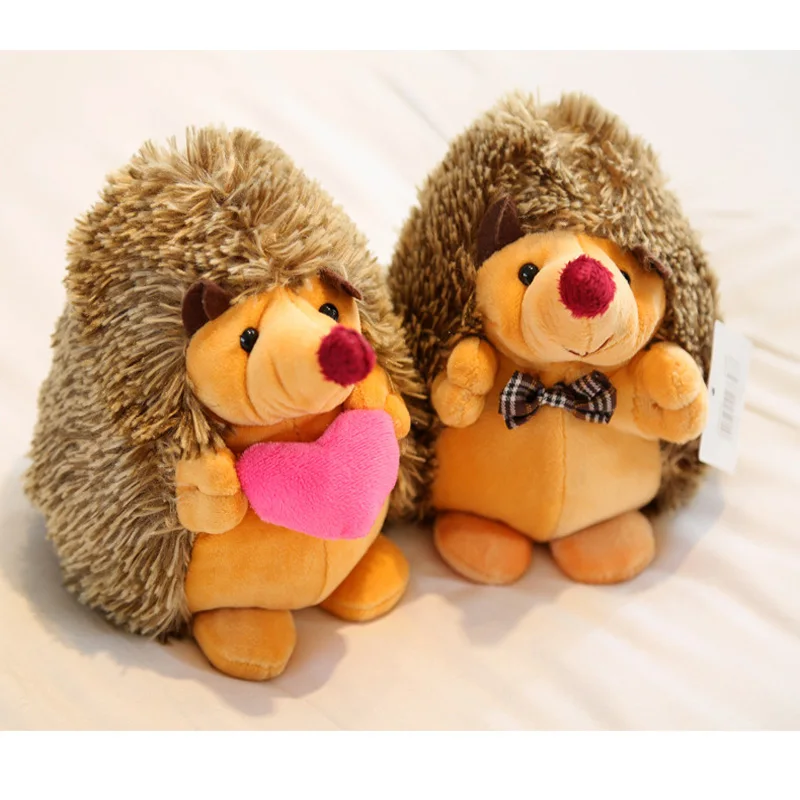 a pair of mini cute plush hedgehog toys lovers hedgehog dolls gift about 17cm 