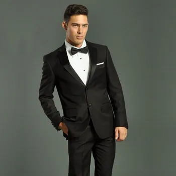 

2018 Custom Made One Button Navy Blue Groom Tuxedos Groomsmen Best Man Suit Wedding new Men's Suits Bridegroom (Jacket+Pant)