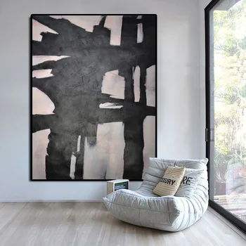 

Handmade high quality thick knife abstract oil painting Acrylic Black lines on Canvas Painting Picture Decor Oil Painting