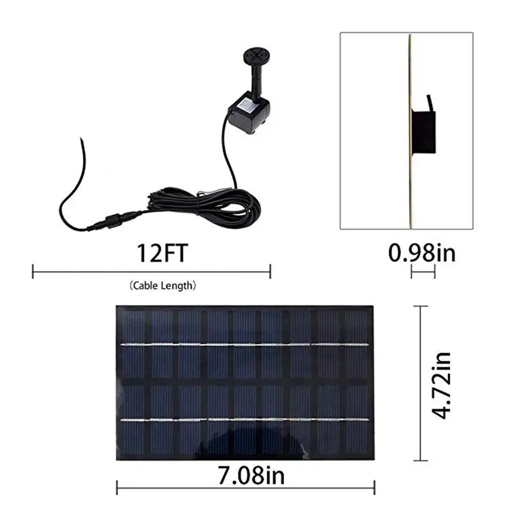2,0 Вт водяной насос на солнечной энергии Панель комплект листьев лотоса плавающий насос водяной фонтан насос бассейн Сад пруд полив погружной