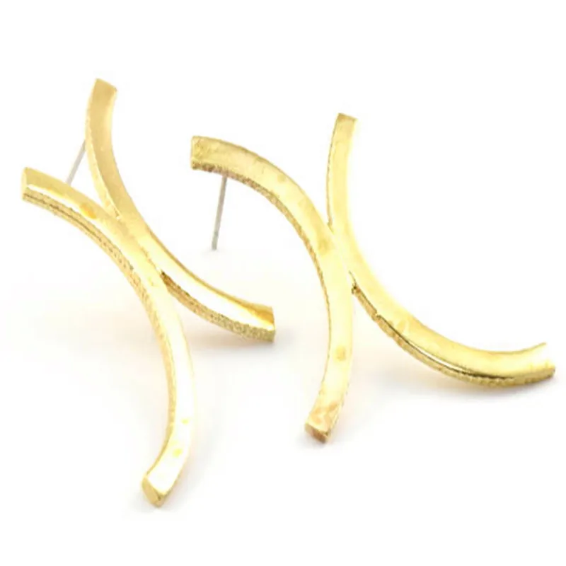 2pc.raw brass X Earring (Nickel Free and Lead Free). (46x27x1.8mm) BS