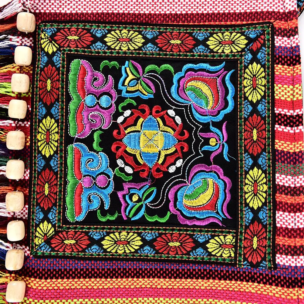 1 шт. китайская женская сумка Hmong Thai с вышивкой мессенджер кисточками хиппи