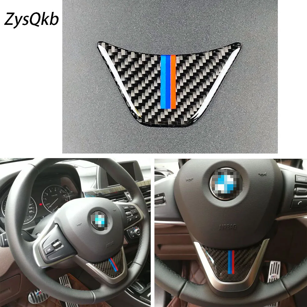 

Carbon Fiber Car Steering Wheel Sticker M stripe Emblem Stickers for BMW X1 2016 F48 1 Series 2017 F52 2 Series Tourer F45 F46