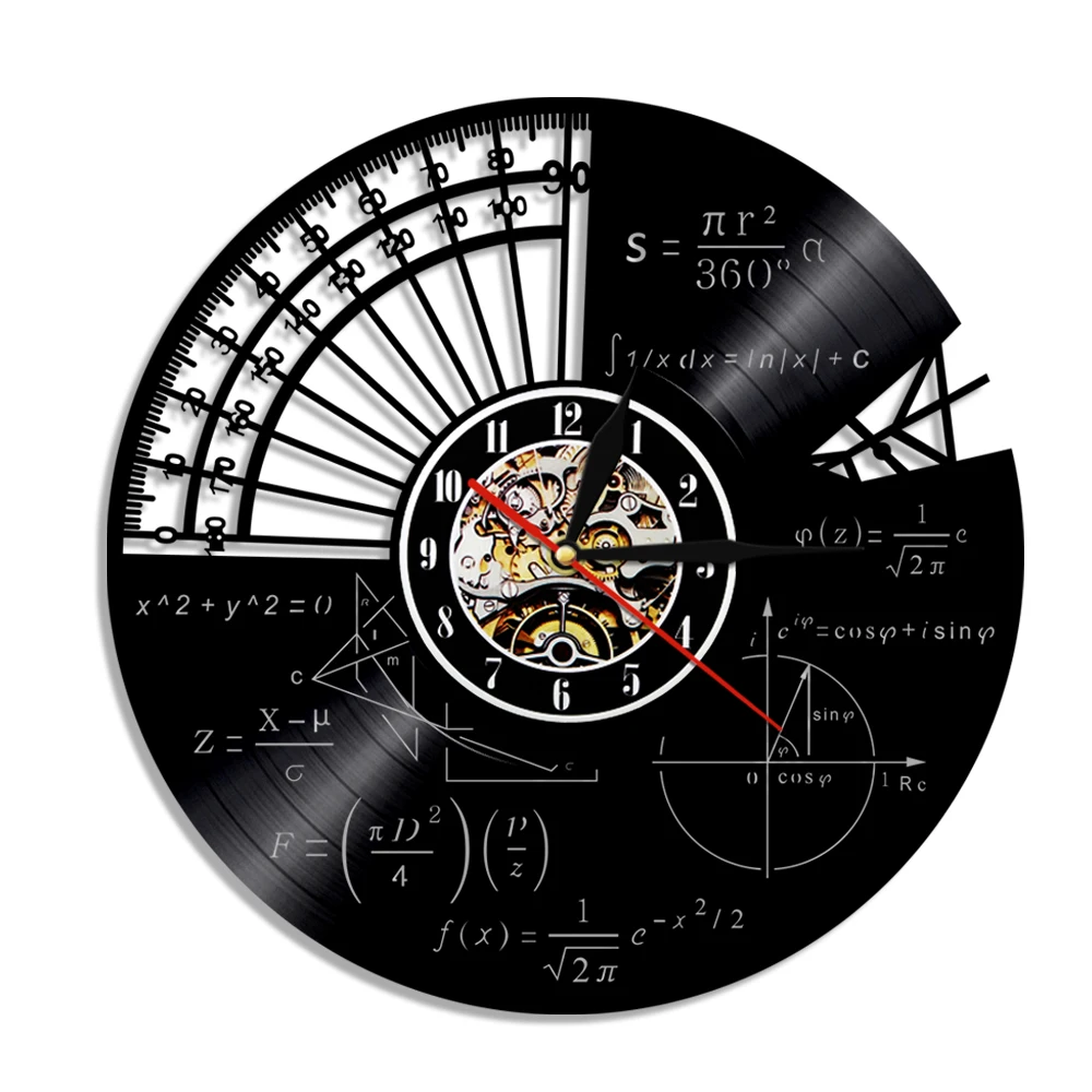 1 шт. математическая тема Виниловая пластинка настенные часы научная физика винтажные настенные часы современное настенное Искусство декоративный подарок для учителя студента