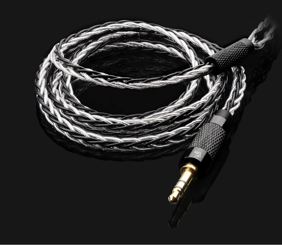 Лампа указателя 8 ядра Модернизированный посеребренный кабель для наушников 3,5 мм/2,5 мм разъем MMCX/2PIN 0,75 мм 0,78 мм Интерфейс Съемная заменить кабели