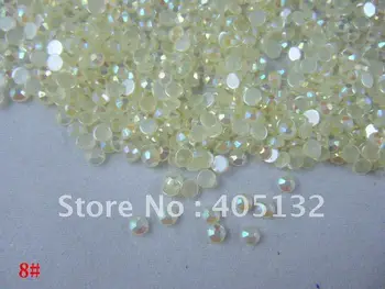 

NRR08-YELLOW Free Shipping 20000pcs/bag 2mm Light Yellow AB Resin Rhinestone Nail Rhinestone with Facets Acrylic Rhinestone