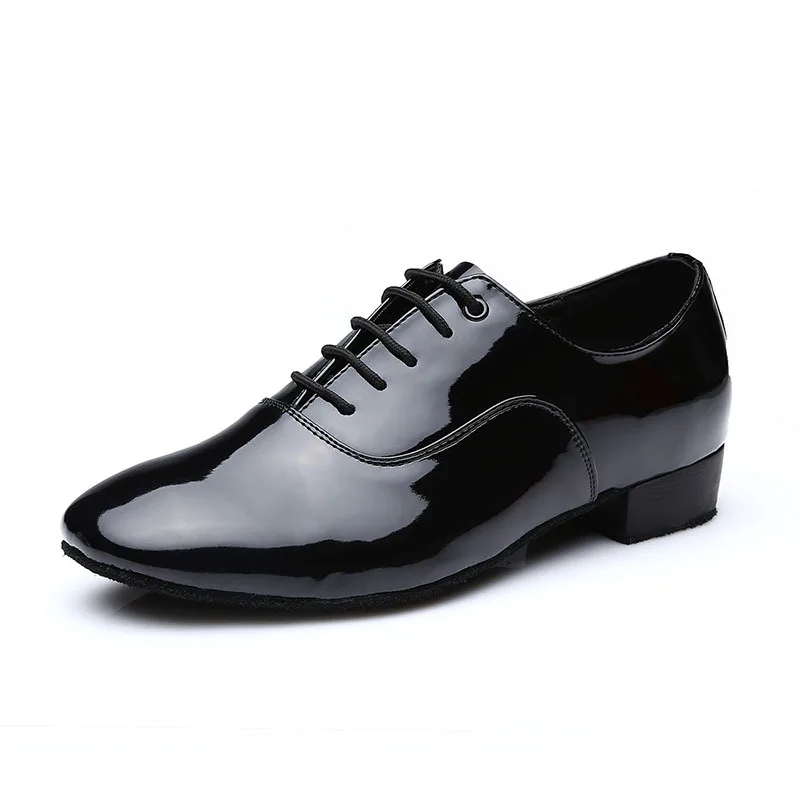 UTIGER/современная танцевальная обувь для мужчин и мальчиков; обувь для латинских бальных танцев из искусственной кожи на низком каблуке; мягкая подошва 2,5 см; Мужская танцевальная обувь для вальса и Танго