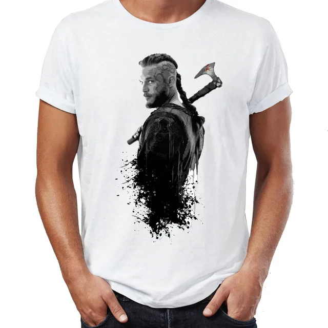 

Men's T Shirt Vikings Ragnar Lothbrok Warrior King Badass Awesome Tee