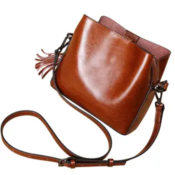 

BEAU-Women's Leather Small Crossbody Bag Wristlet Clutch Crossbody Purse & Top-Handle Handbag Shoulder Bag,Brown-Handbag