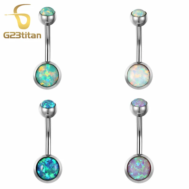 Новинка кольцо для пирсинга пупка G23titan Bellybutton с огненным опалом кольца 1 6G G23
