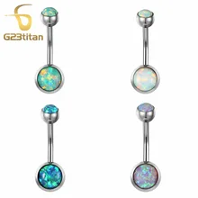 New Bellybutton Piercing Fire Opal Navel Rings 1.6G G23 Titanium Bell Button Ring Piercing Ombligo Jewelry